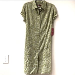 Anthropologie Tapemeasure Green Shirt Dress 14